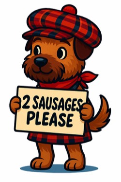 Na een Doggy Breakfast wachtte Winky liever op de worstjes.