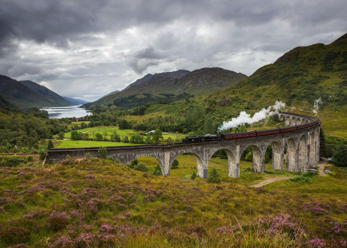 De Jacobite Steam Train op het Glenfinnan-viaduct.(VisitScotland / Kenny Lam)