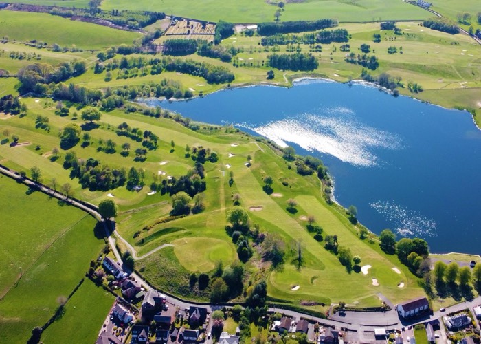 De Lochmaben Golf Club, gezien vanuit de lucht