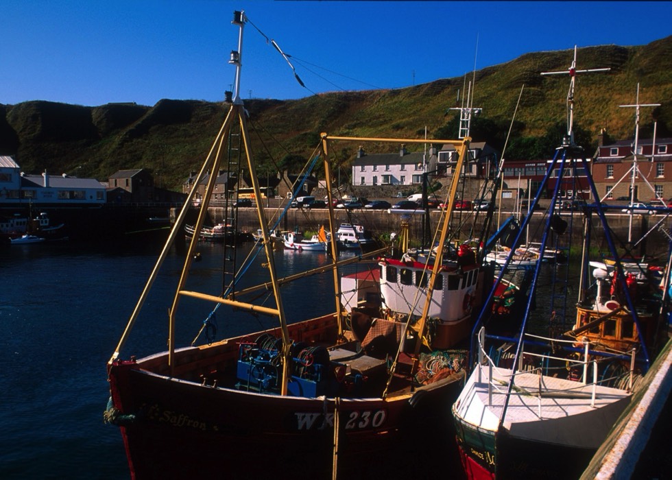 De haven van Scrabster aan de westkant van Thurso